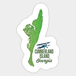 Cumberland island Georgia Map Sticker